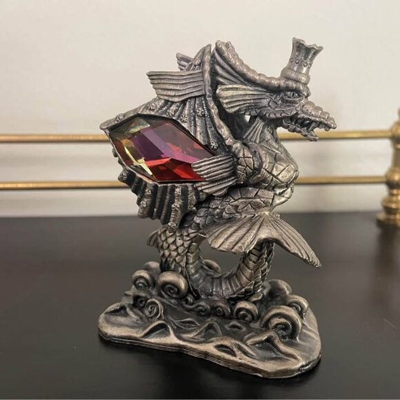 The Dragon of the Deep Tudor Mint Myth Magic Vintage Pewter Jeweled Collectible - Picture 3 of 5